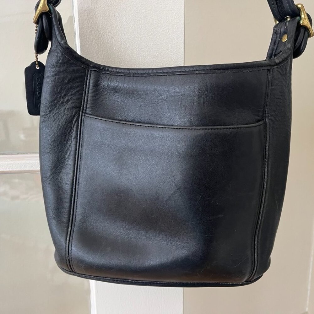 Coach Vintage Black Leather Cross Body Purse